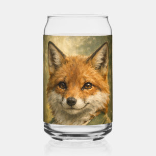 Canette Garde forestier renard • Verre imprimé en forme de
