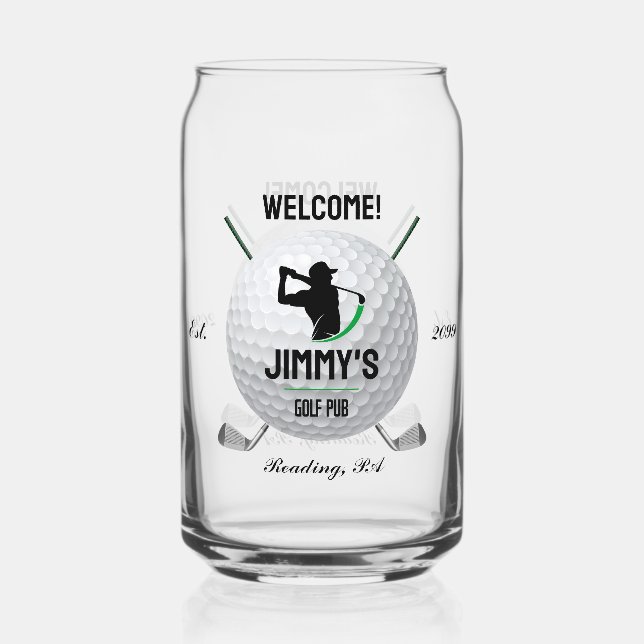 Canette Golf Golf Golf Golf Ball Clubs Bière Can Verre (Recto)