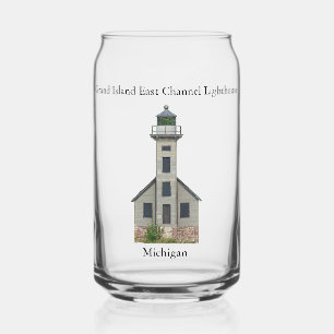 Canette Grand Island East Channel Lighthouse peut verre