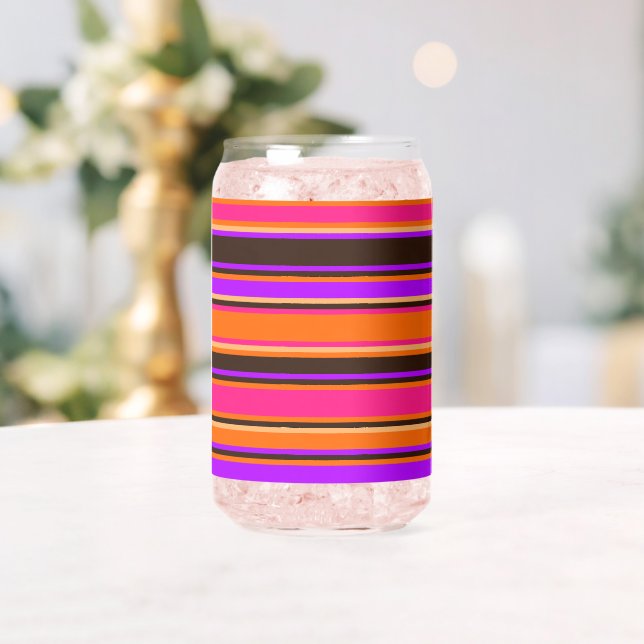 Canette Gras de verre rayé orange, magenta et violet (Insitu (Mariage))