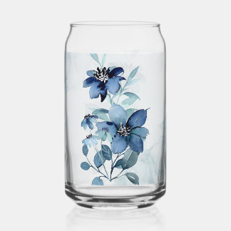 Canette Jeu de Verre Blue Floral 2 Can