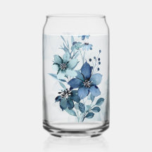 Jeu de Verre Blue Floral 3 Can