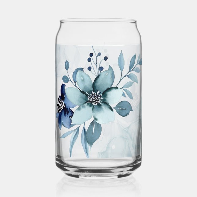 Canette Jeu de Verre Floral Bleu 4 Can (Verso)