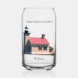 Canette Le phare du port de cuivre peut verre