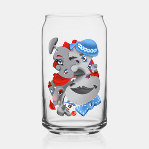 Canette Les faces de casse-tête surréalistes peuvent verre