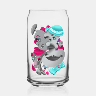 Canette Les faces de casse-tête surréalistes peuvent verre