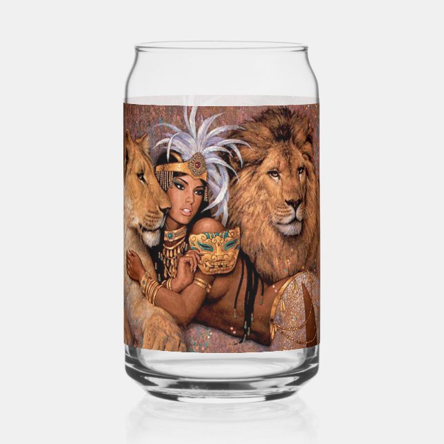 Canette Lion déesse Princesse égyptienne Verre (Recto)