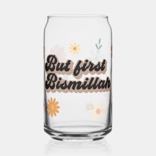 Canette Mais d'abord Bismillah Verre Clair Fleurs Sauvages