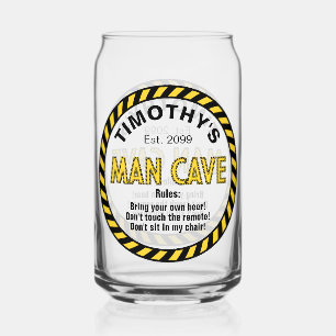 Canette Man Cave Attention Bande Bande Bande Verre