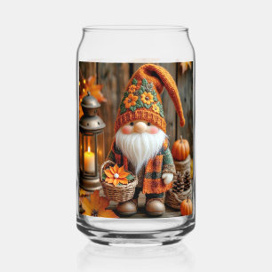 Canette Mignon Gnome d'Automne et Verre à Tumbler de Feuil
