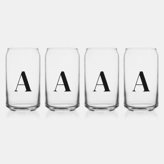 Canette Monogramme noir moderne Ensemble de verre à canne 