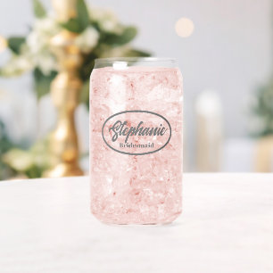 Canette Nom Stylisé gris foncé Mariage Bridesmaid Verre