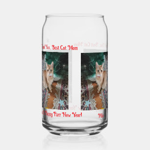 Canette Photo de chat texte personnaliser Peut Verre