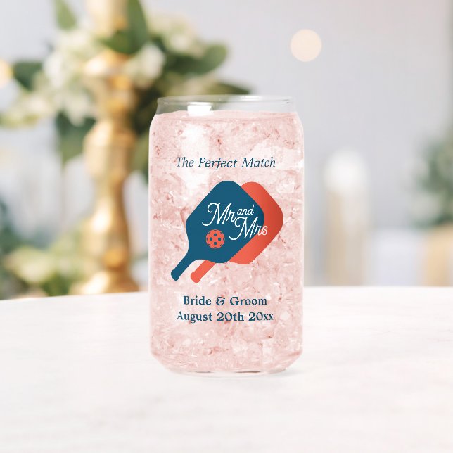 Canette Pickleball mariage peut verre avec logo chic (Insitu (Mariage))