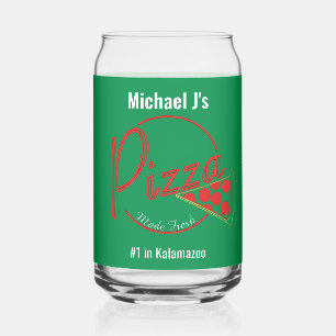 Canette Pizzeria Pizza Fraîchement Faite Verre à Bière