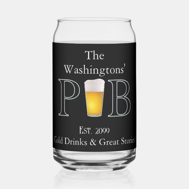 Canette Pub Moderne Classique Verre À Boire (Recto)