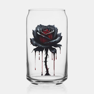 Canette Rose noire sinistre peut verre