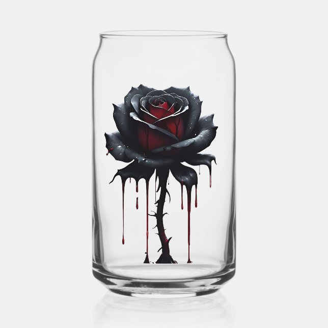 Canette Rose noire sinistre peut verre (Recto)