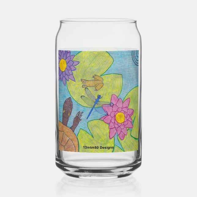 Canette Scène d'étang - Verre peut (Recto)