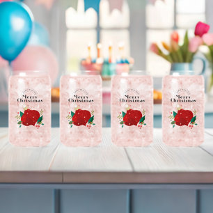 Canette Set en verre de canne imprimé Noël