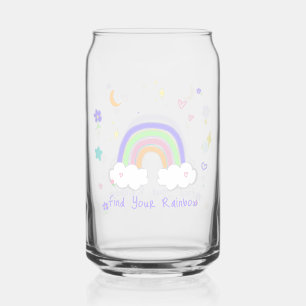 Canette Tasse en verre Arc-en-ciel pastel