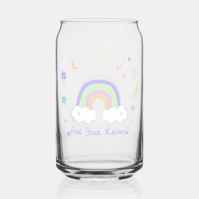 Canette Tasse en verre Arc-en-ciel pastel (Recto)