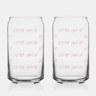 Canette Tasse en verre Love You Verre à boire romantique