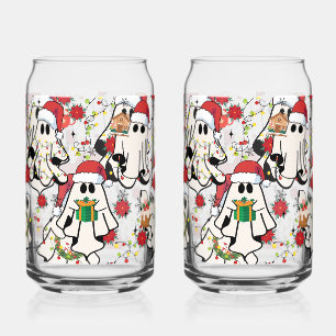 Canette Tasses en verre fantôme de Noël Santa