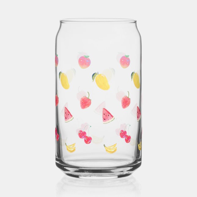 Canette Tasses en verre - Fruits mignons Design (Recto)