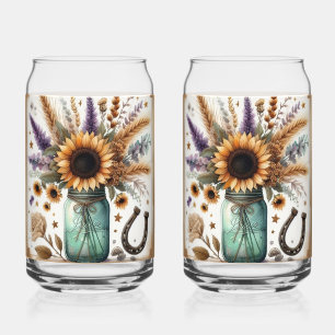 Canette Tournesol Occidental Rustique Mason Jar Can Verre