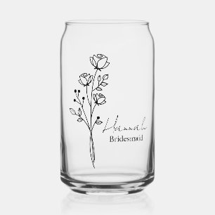Canette Tumbler en verre personnalisé pour demoiselle d'ho