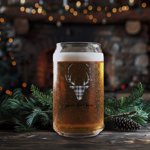 Canette Verre à bière en boîte élégant rustique personnali