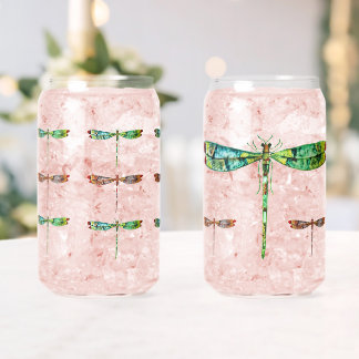 Canette Verre à boire en forme de libellule colorée