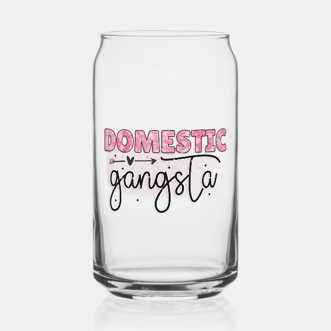 Canette Verre à boire Gangsta domestique - Cadeau rose amu (Recto)