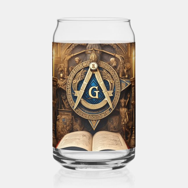 Canette Verre à canne imprimé Freemason (Recto)