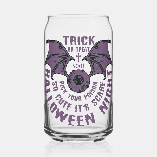 Canette Verre à œil de chauve-souris Halloween – Friandise (Recto)