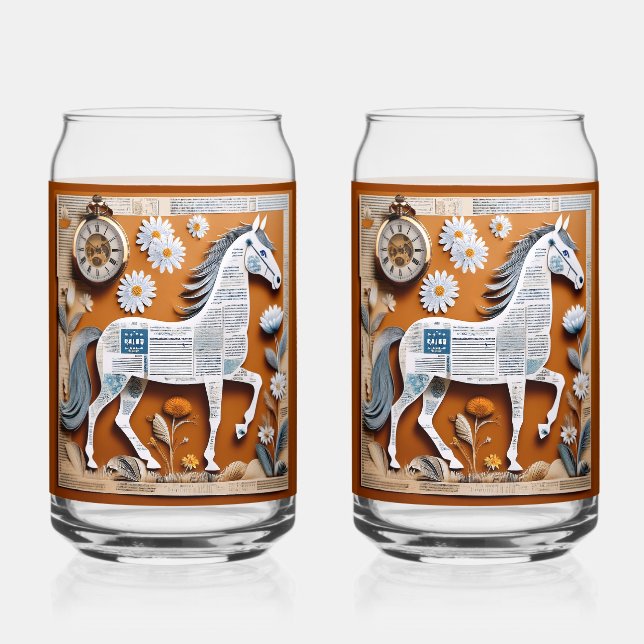 Canette Verre à soda en forme de cheval en papier (Recto)