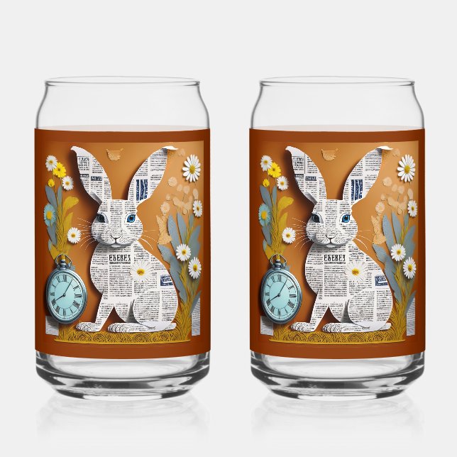 Canette Verre à soda Lapin en Papier (Recto)