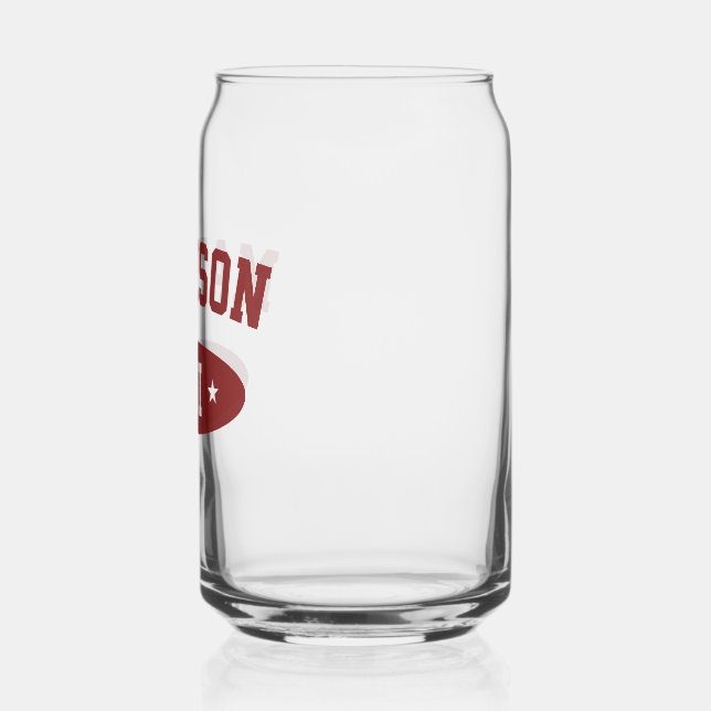 Canette Verre à typographie rétro gras Madison Wisconsin (Droite)
