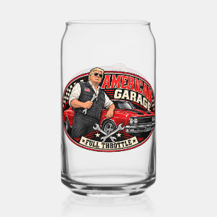 Canette Verre américain Garage Pleine Throttle Double Face