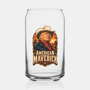 Canette Verre Américain Maverick Western Double Face