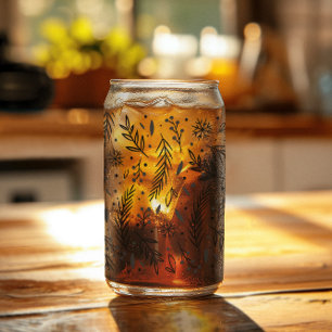 Canette Verre botanique hivernal peut