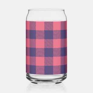 Canette Verre Can Hot Pink Magenta Indigo Buffalo Carreaux