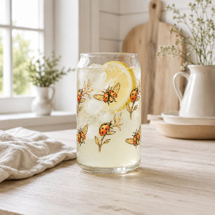 Canette Verre coccinelle Vaisselle à boire avec un insec
