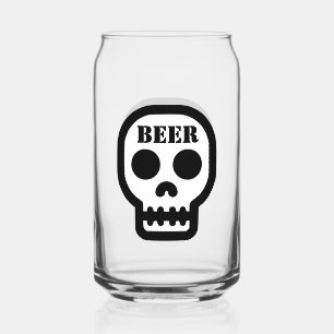 Canette Verre crâne Beer™ (Design sur l'avant et l'arrière