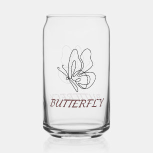 Canette Verre d'art papillon