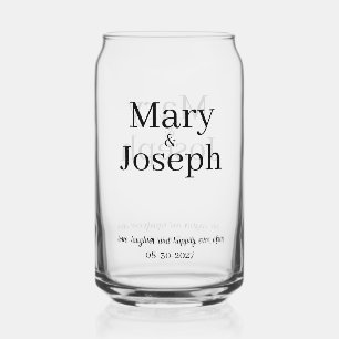 Canette Verre de mariage gravé personnalisable