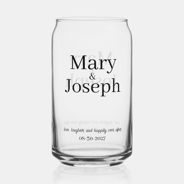 Canette Verre de mariage gravé personnalisable (Verso)