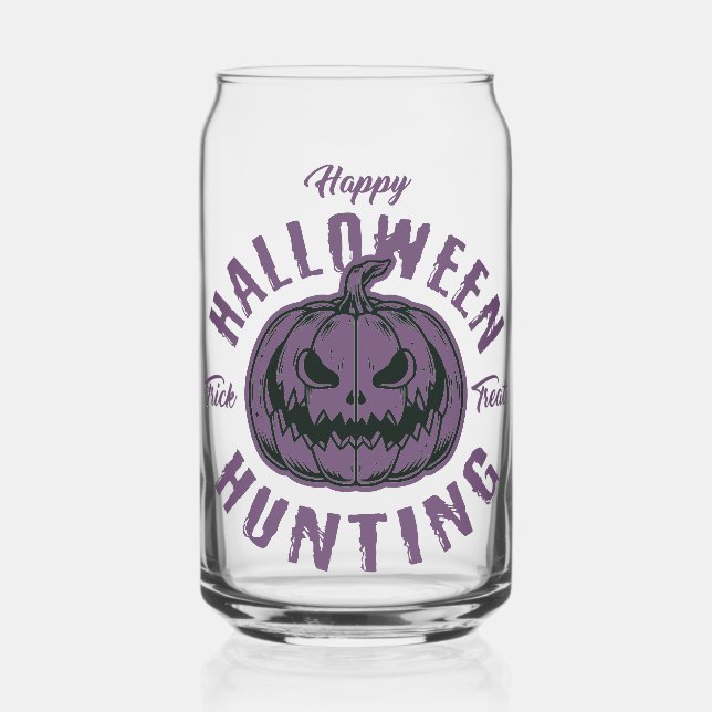 Canette Verre d'Halloween Citrouille violet (Recto)