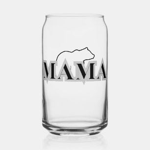 Canette Verre en silhouette de l'ours MAMA